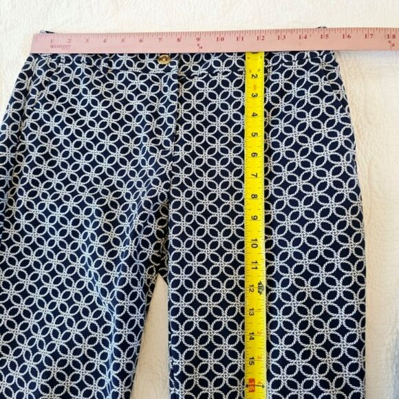 Michael Kors Women's Dress Pants Size 6 Navy Blue White Nautical Straight Leg - Picture 7 of 14